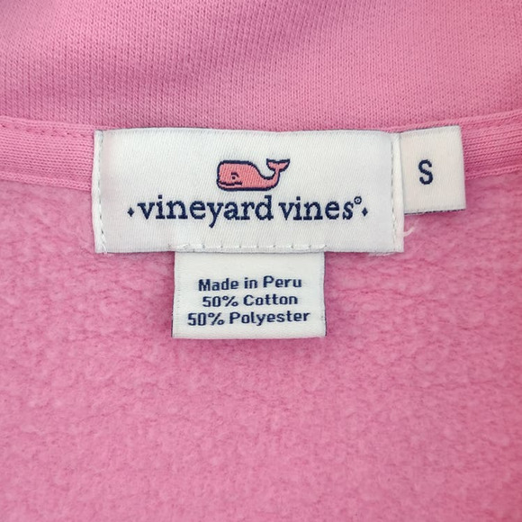 Vineyard Vines | Pink Vintage Whale 1/4 Zip Long Sleeve Fleece Pull-Over - Picture 7 of 12